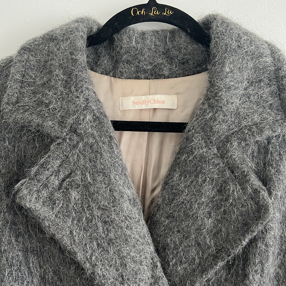 See by Chloe Grey Alpaca and Wool Coat size 36